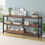 KRAYOG **Console Table for Living Room – 120 CM Entryway Table with Storage Shelf, Sofa Side & Hallway Furniture (Engineered Wood, Brown, DIY Assembly)**