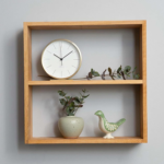 KRAYOG Solid Oak Wooden Wall Shelf – Two-Tier Floating Display Rack for Home Décor | Modern Wall Organizer for Living Room, Bedroom & Office