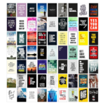 KRAYOG Motivational Wall Art Collage Kit – Pack of 63 (4x6 Inches) Inspirational Quote Posters | Decorative Wall Art for Office, Bedroom & Living Room | Premium Paper Prints