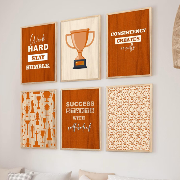 KRAYOG Motivational Wall Décor Frames for Home & Office – Pack of 6 (13 x 17 Inch)
