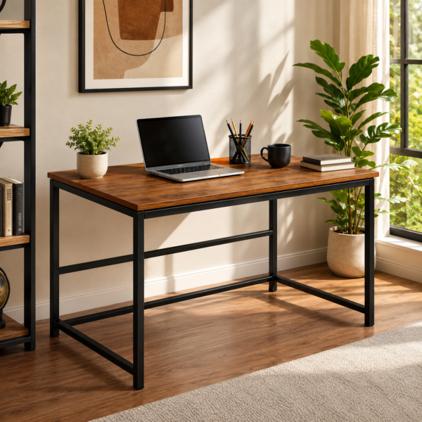 Krayog Strong & Durable Study and Work Table (4 X 2) Feet Simple and Stylish Metallic Legs and Frame With Engineered Wood Top for Home Office and Computer, Multipurpose Table